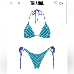 Triangl Swimwear bikini. Vinca Mallo Stripe. Terry material. Top L. Bottom M